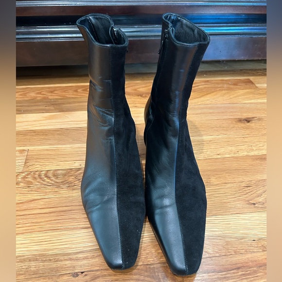 STAUD Black Leather/Suede Ankle Boots - Picture 2 of 14